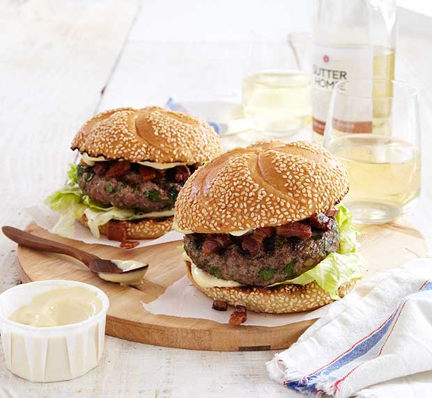 Garam Masala Lamb Burgers  With Dates and Bacon Lardons
