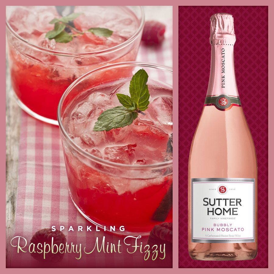 Sutter Home Wine Cocktail Sparkling Raspberry Mint Fizzy Sutter Home Family Vineyards