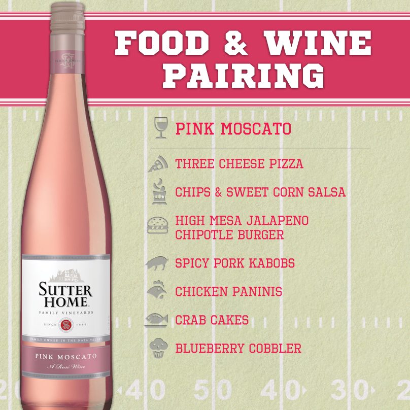 Sutter Home Wine & Food Pairing Series Pink Moscato Tailgating Edition