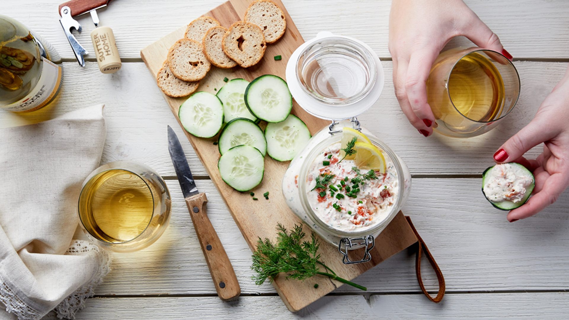 Enjoy a Taste of the Sea With Our Smoked Salmon Spread & Sutter Home Chardonnay