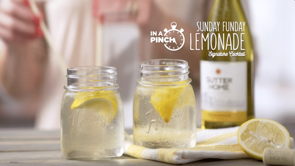 Your Sunday Funday Forecast? Sunny with a Glass of Our Sutter Home Chardonnay Lemonade Cocktail - Su