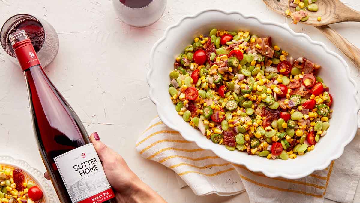 Gather ‘Round the Picnic Table with Our Summer Succotash & Sutter Home Sweet Red