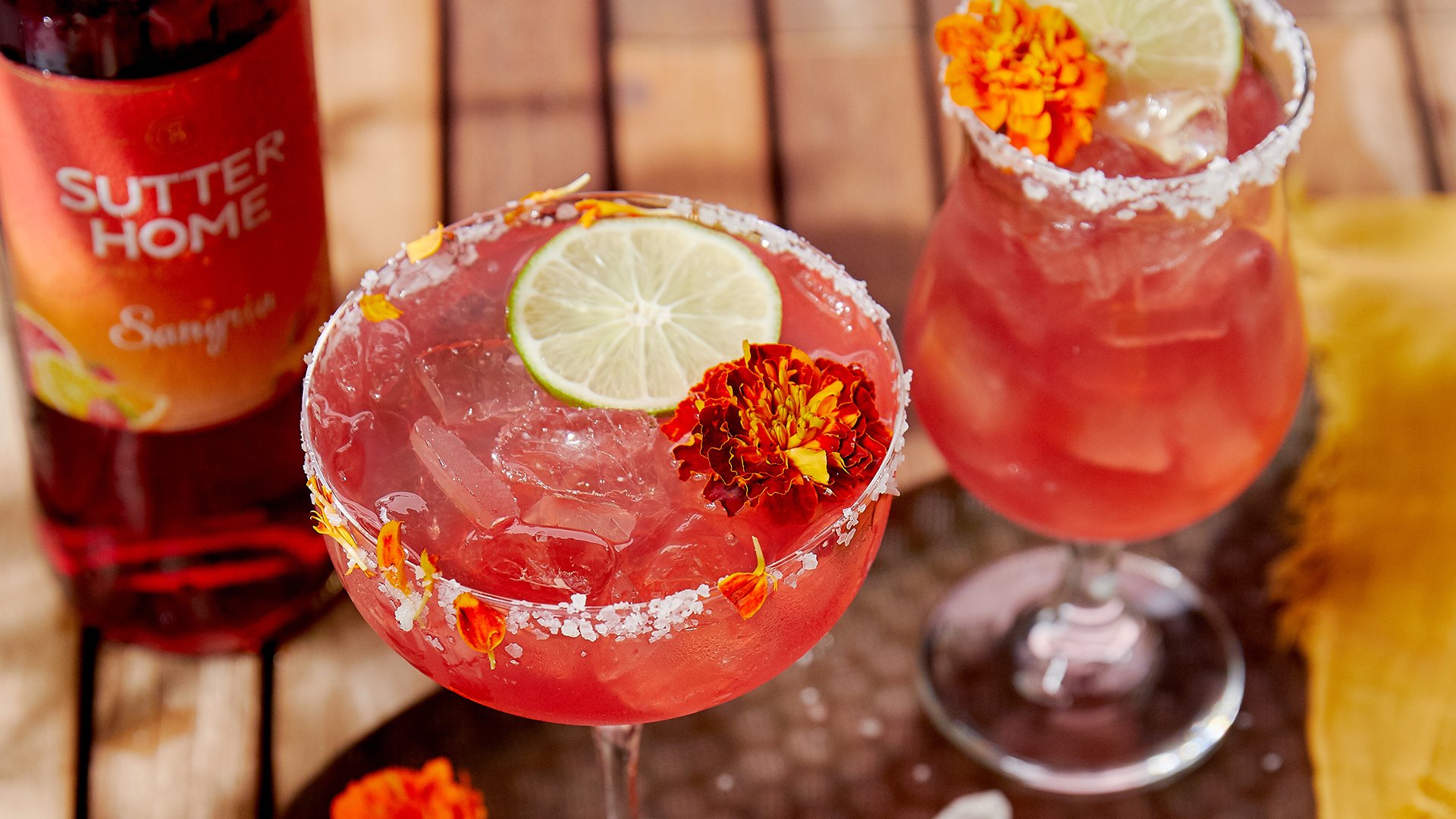 Happiness is Homemade with our Marigold Margarita Made with Sutter Home Sangria​