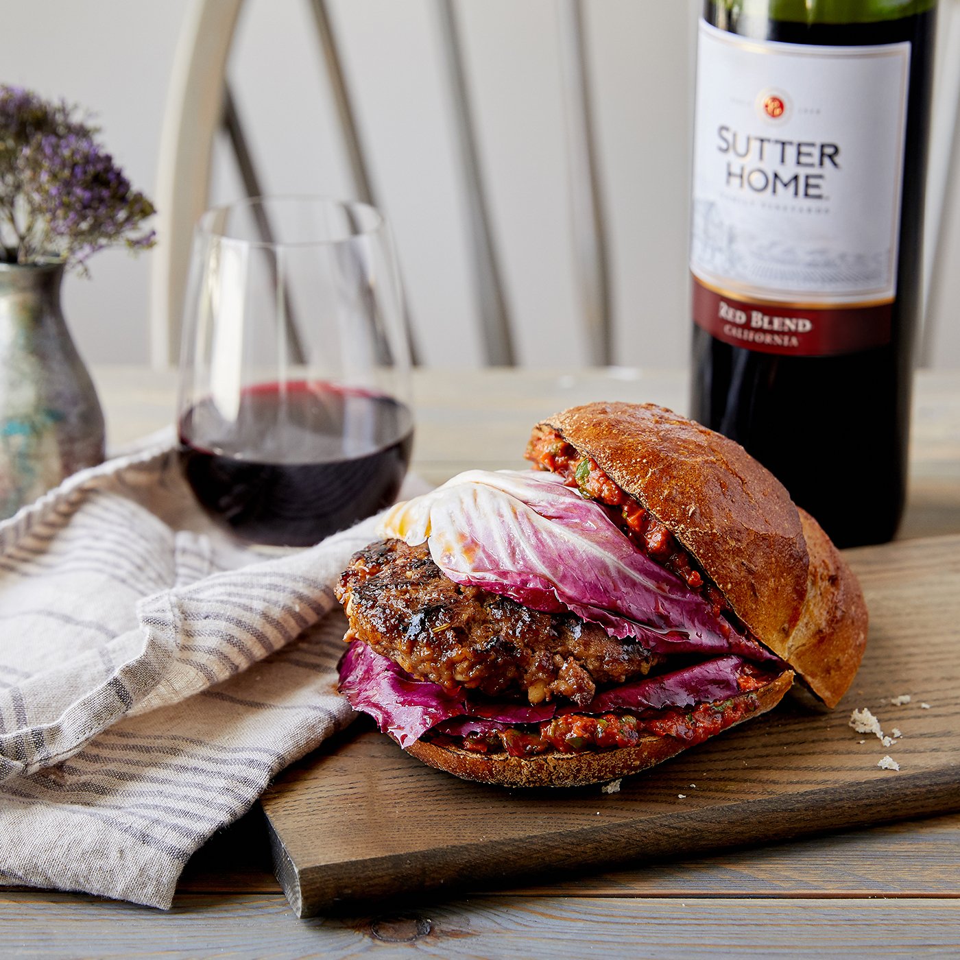 Siciliano Burger with Fresh Ciliegine and Sweet Tomato Butter