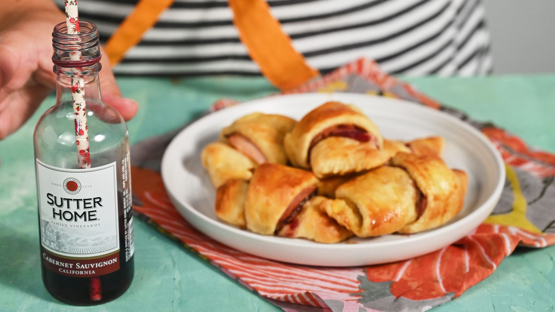 ​ Sweet Potato & Brie Crescent Rolls & Sutter Home Minis.