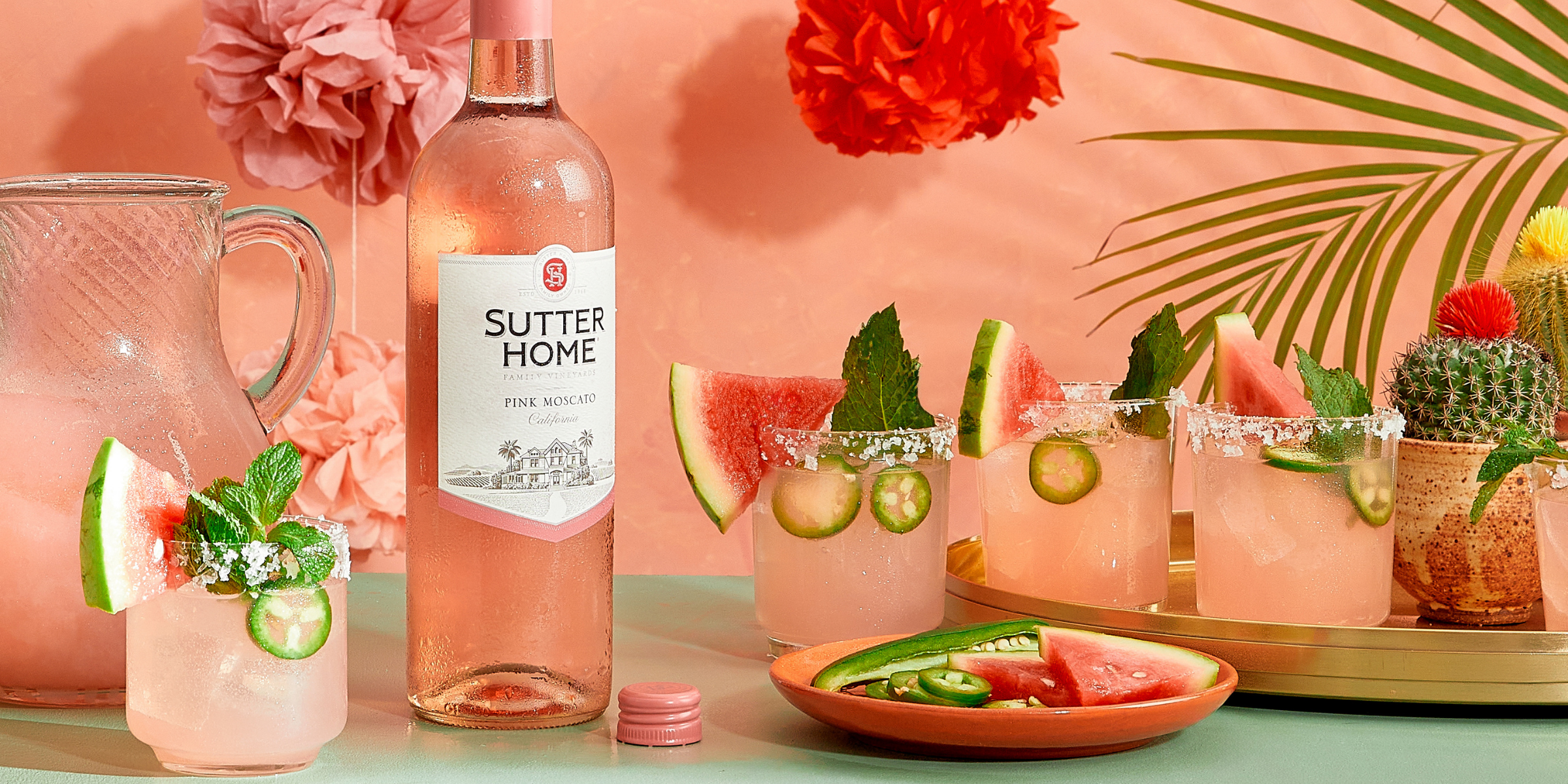 Celebrate Cinco de Mayo with Our Pink Heatwave Wine Cocktail Punch Bowl